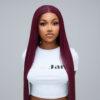 Straight 5*5 Closure Burgundy