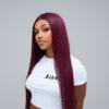Straight 5*5 Closure Burgundy