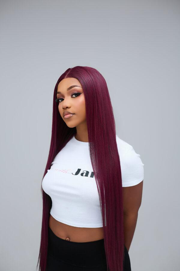 Straight 5*5 Closure Burgundy