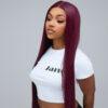 Straight 5*5 Closure Burgundy
