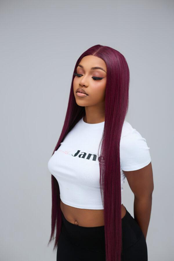 Straight 5*5 Closure Burgundy