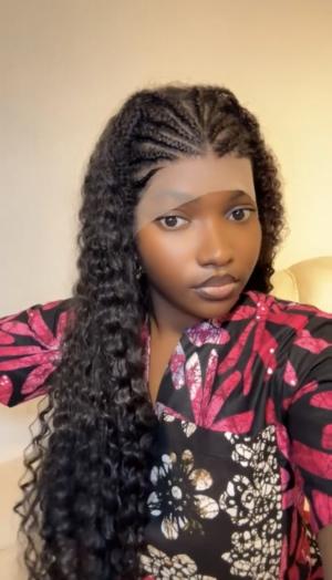 Wet Curls Braided Frontal