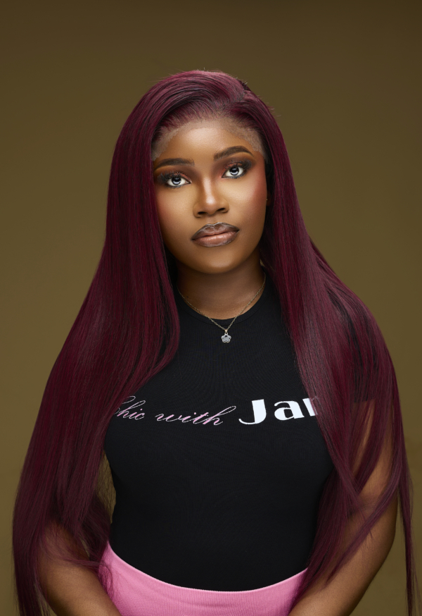 Straight Full Frontal Burgundy