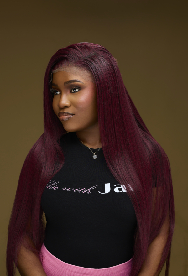 Straight Full Frontal Burgundy