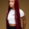 Chinese Bone Straight 5*5 Closure Burgundy