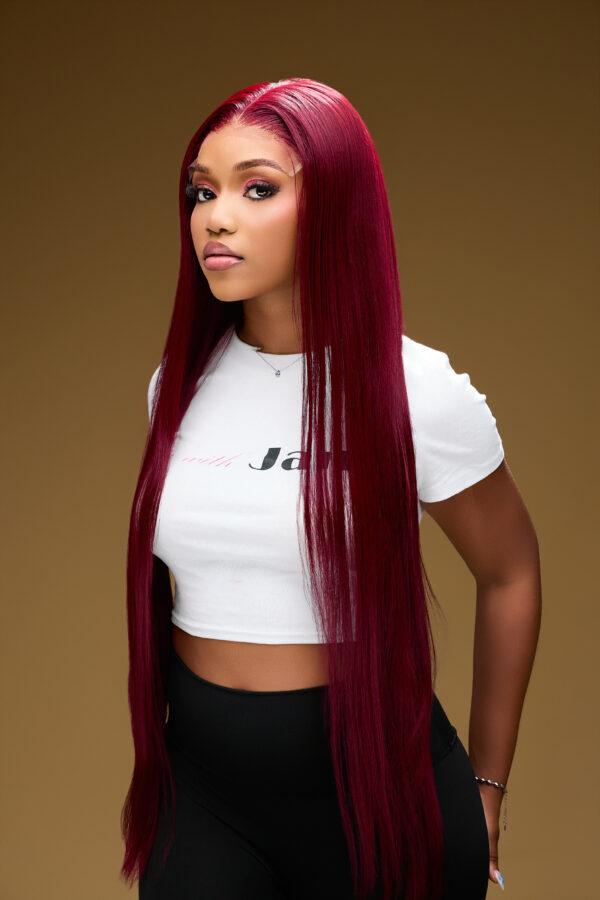 Chinese Bone Straight 5*5 Closure Burgundy