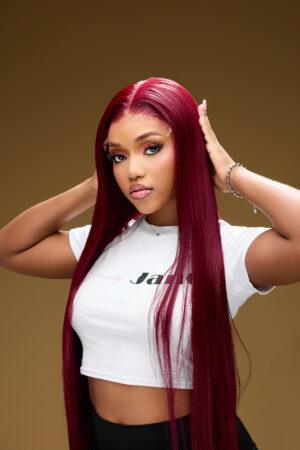 Chinese Bone Straight 5*5 Closure Burgundy