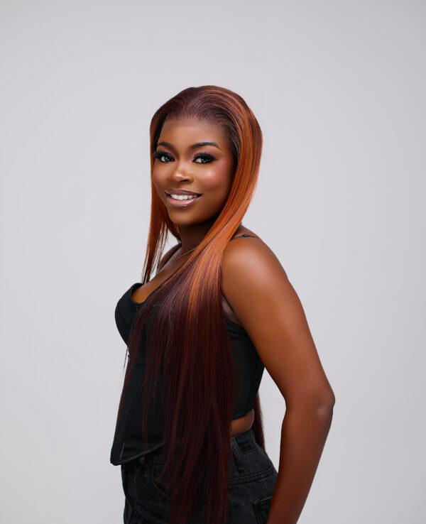 Straight Full Frontal Orange Two-Toned