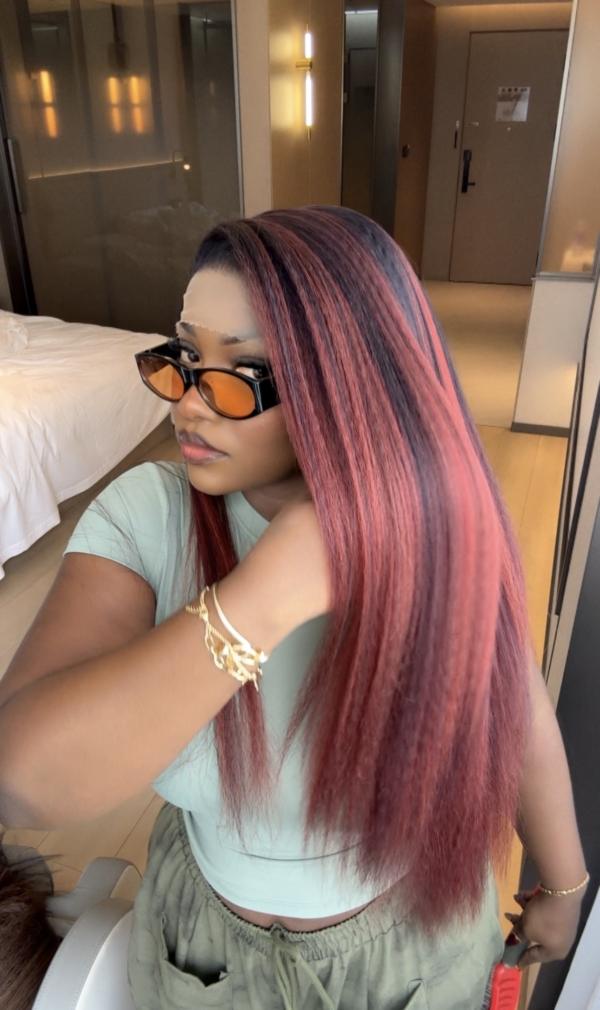 Preorder: Afro Kinky Factory Wig Burgundy Mix