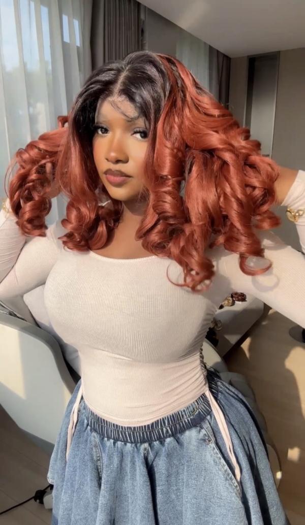 Preorder: Orange Bodywave Frontal Wig