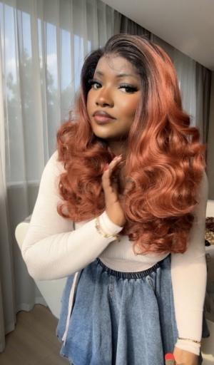 Preorder: Orange Bodywave Frontal Wig