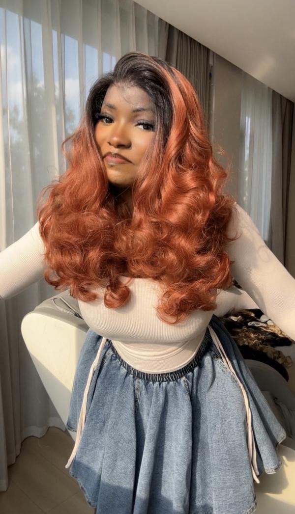 Preorder: Orange Bodywave Frontal Wig