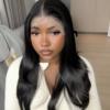 Preorder: Black Layered Straight Frontal Wig
