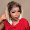 Straight Bob Wig Blonde Frontal