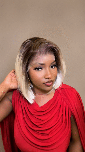 Straight Bob Wig Blonde Frontal