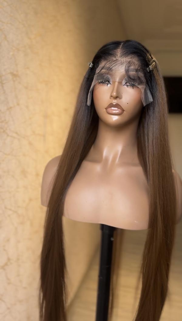 Straight 5*5 Closure Brown Factory Wig